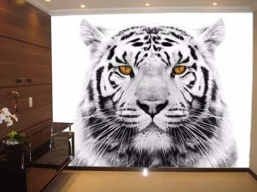 Papel De Parede 3D Animais Tigre Preto E Branco 3,5M Anm559 em Promoção na  Americanas